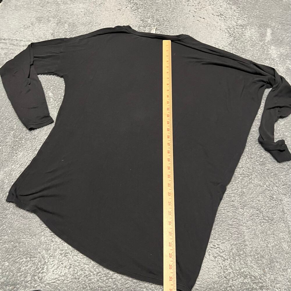 Athleta Shirt Womens Large Cloudlight Restore 631815 Asymmetrical Yoga Black - Picture 4 of 6